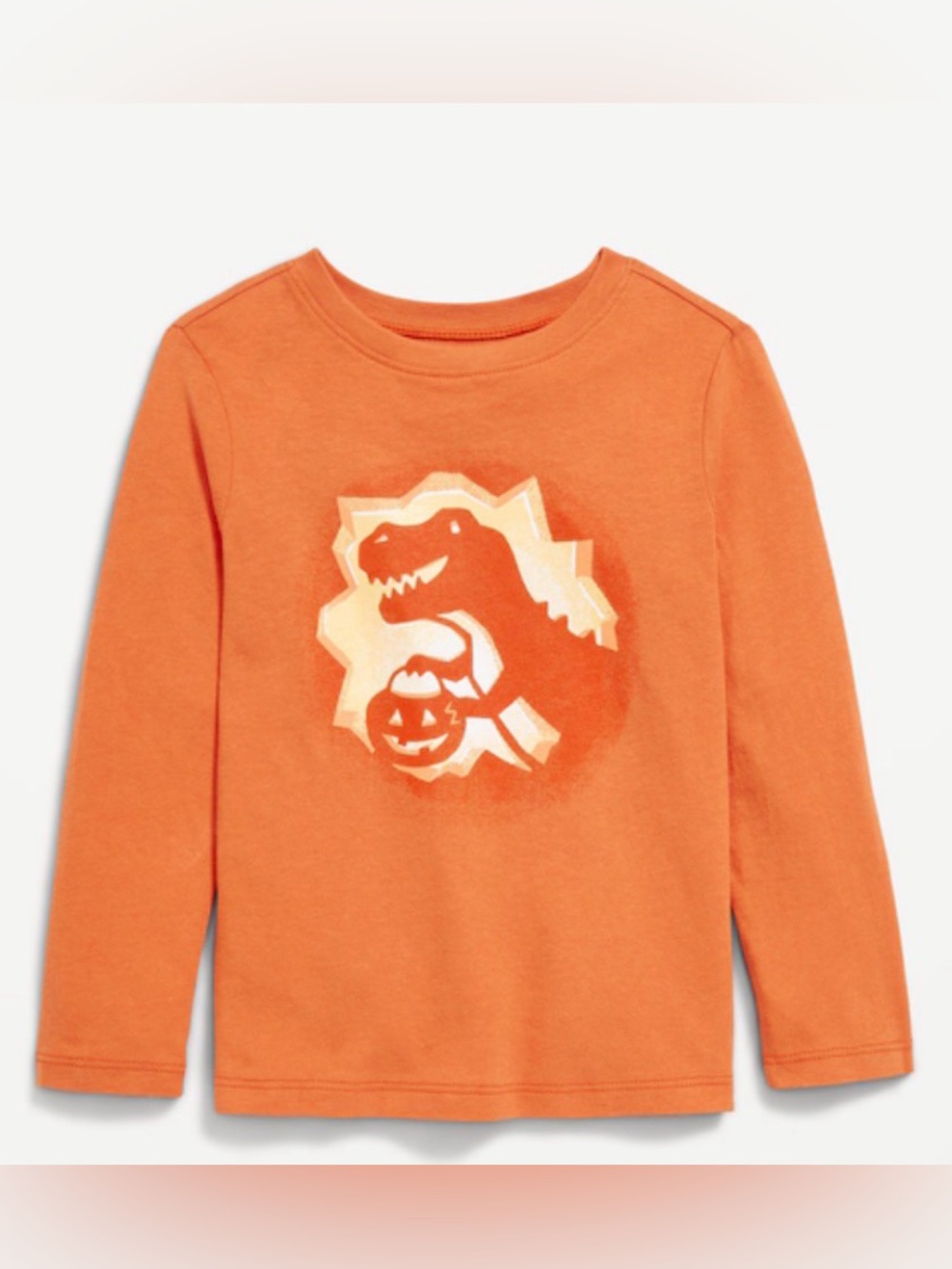 OLD NAVY Long-Sleeve Unisex Graphic T-Shirt Trick or treating T-Rex 4T NWT